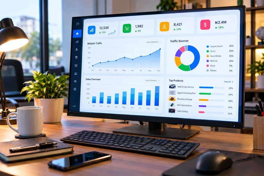 A clear illustration showing data analytics used when learning how to find your target audience.