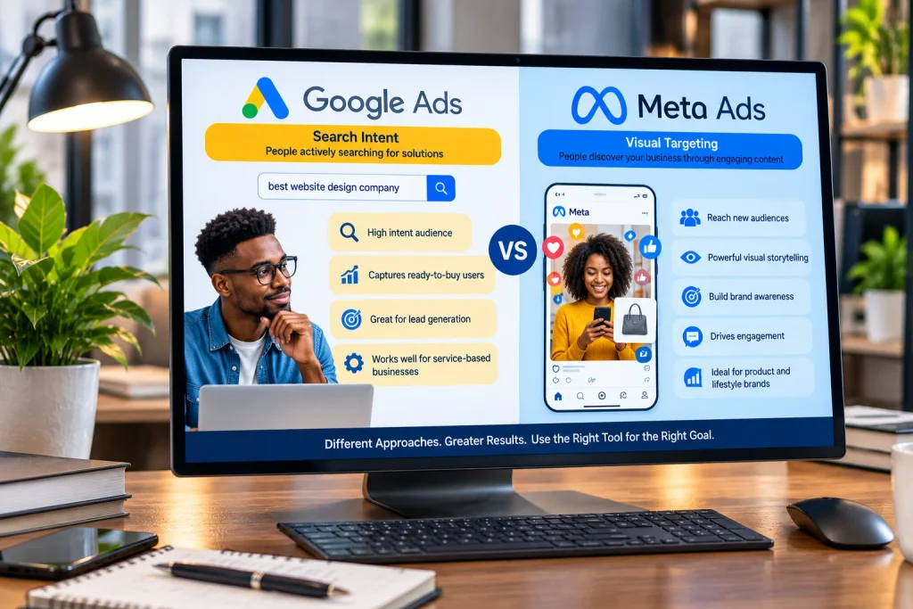 A clear illustration explaining the core platforms within digital advertising for beginners.