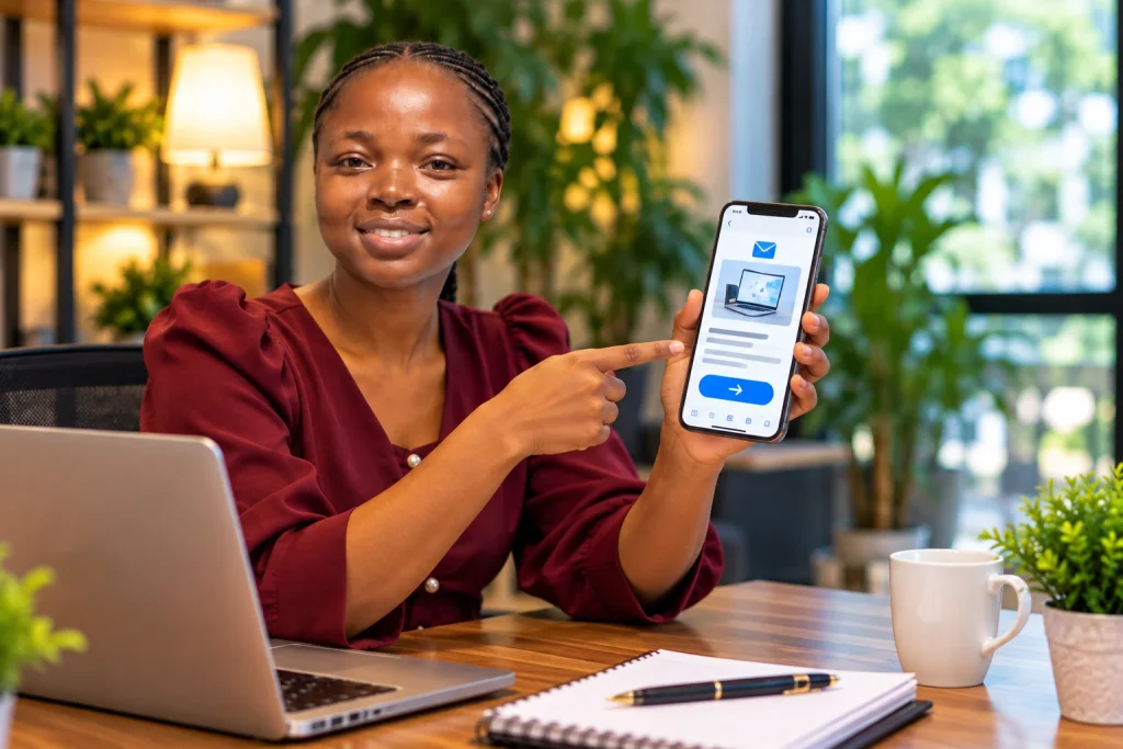 A mobile-friendly email layout showcasing best practices for email copywriting for beginners.