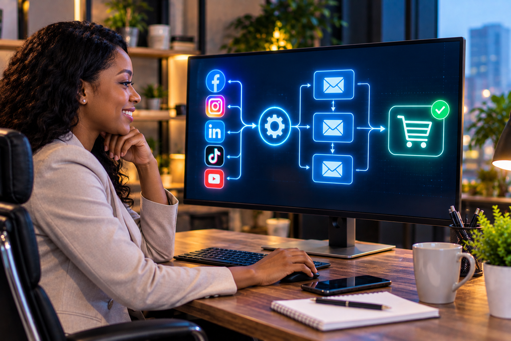 A digital flowchart demonstrating how to properly map out a digital marketing funnel.
