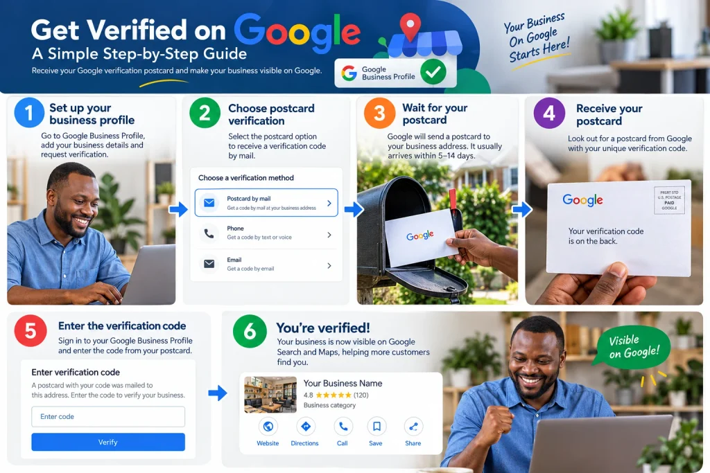A detailed verification process used when learning Google Business Profile for beginners.