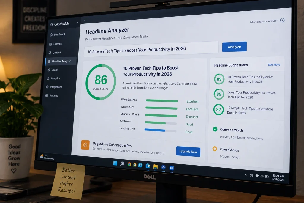Using digital software to analyze how to write compelling headlines perfectly.