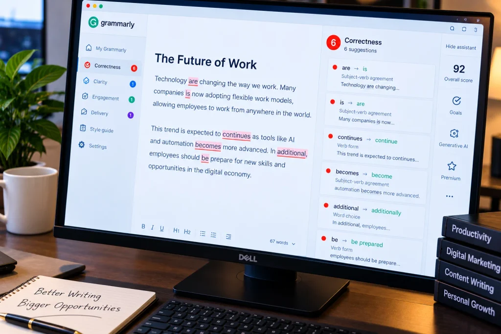 Using digital tools helps avoid common content writing mistakes for beginners.