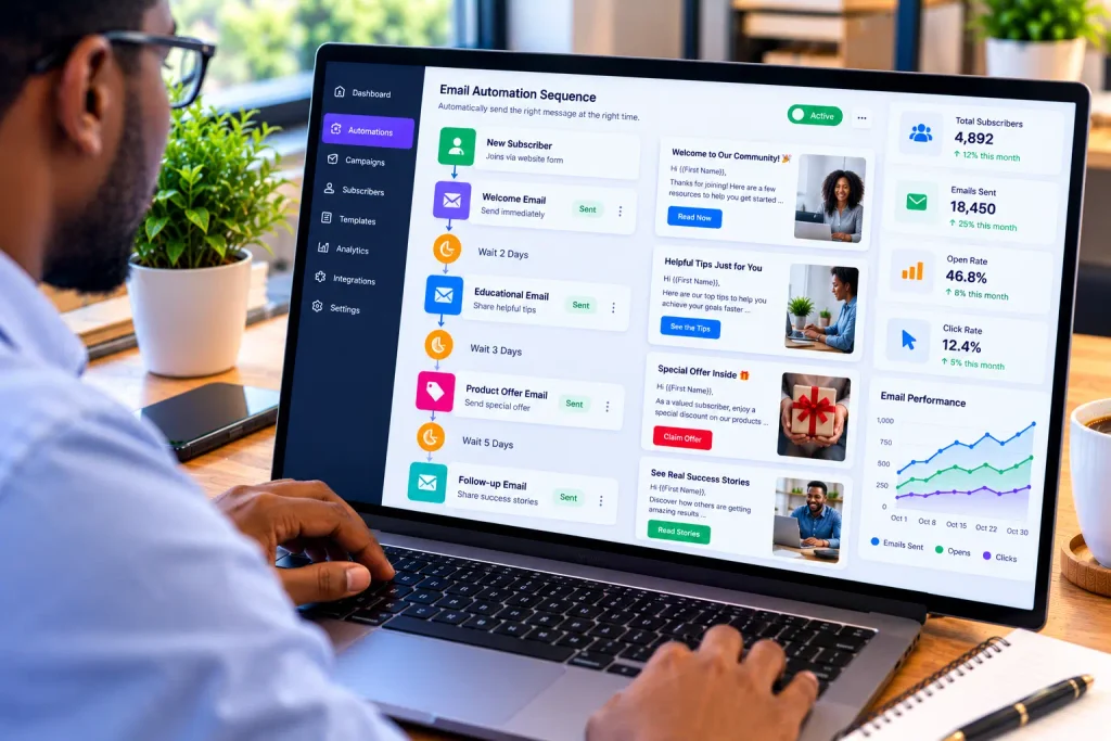 ai email automation for small business campaign dashboard tracking messages. AI Email Automation for Small Business